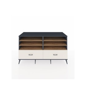 Kronos Konsol 6 Raflı 2 Çekmeceli  176x59x99 Antrasit-Çam/Aytaşı