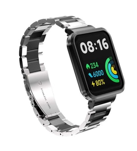 Xiaomi Redmi Watch 2 Lite Uyumlu Kordon Paslanmaz Metal Baklalı Klipsli Zore KRD-60 Kayış