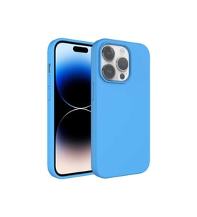 Apple iPhone 14 Pro Max Uyumlu Kılıf Sıvı Teknolojili Silinebilir Sert Zore Kivi Kapak (Mavi)
