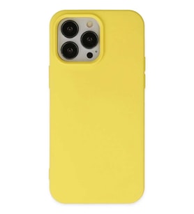 iPhone 14 Pro Kılıf Nano içi Kadife Silikon - Sarı