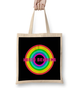 Karim Benzema -BAllon d'or -the best player İn The World 2021 - Vintage Retro Rainbow Style Bez Çanta Uzun Saplı