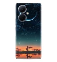 Vivo V29 Lite Kılıf Silikon Desen Özel Seri Ay ve Kız 1720