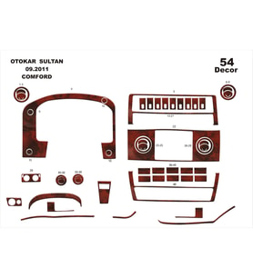 Meriç® Otokar Sultan Comfort Ön Torpido Kaplama Maun 54 Parça 2012-2014 (Maun)