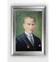 Gümüş Çerçeveli Atatürk Tablo cv858