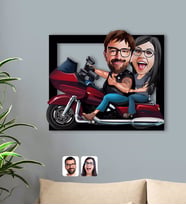BK Gift Kişiye Özel Sevgililer Karikatürlü 3D Ahşap Tablo-103