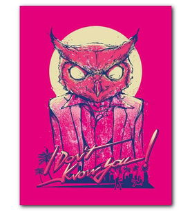Cakatablo MDF (Ahşap) Tablo Hotline Miami Owl Art