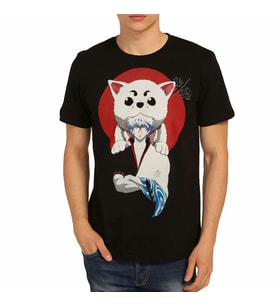 Bant Giyim - Gintama Siyah Erkek T-shirt Tişört