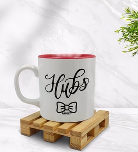 BK Gift Kişiye Özel Koca Tasarımlı İçi Kırmızı Renkli Kupa Bardak Model 1