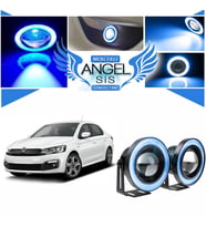 Citroen C Elysee Uyumlu, Universal Mercekli Led Angel Sis Farı, 76mm Buz Mavi Renk