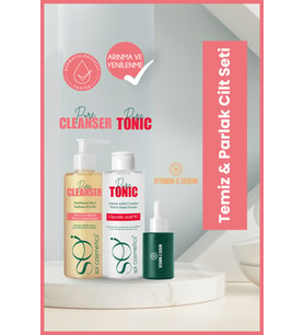 Temiz&Parlak Cilt Seti-Pure Cleanser&Glikolik Asit Tonik&Vitamin C Serum