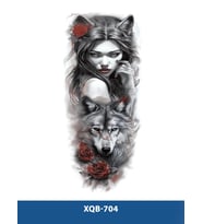 XQB-704 ORTA BOY KURT VE KADIN DESEN RENKLİ GEÇİCİ DÖVME-TATTO