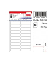 Tanex Ofis Etiketi Poşetli 13x50 MM Beyaz OFC-109 (10 Lu Paket) (Karışık)