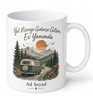 Karavan Tutkunlarına Özel Özgürlük Temalı Seramik Kupa Bardak Hediye