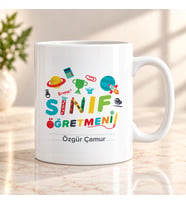 Sınıf Öğretmenine İsme Özel Kupa Bardak