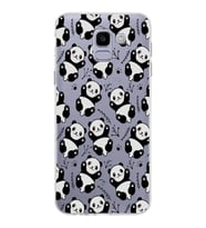 Samsung Galaxy J6 Kapak Panda Tasarımlı Şeffaf Silikon Kılıf