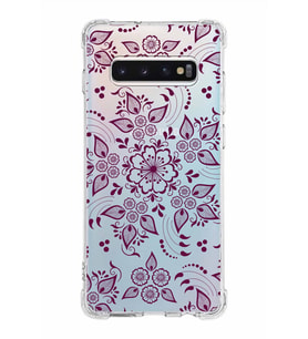Samsung Galaxy S10 Plus  Köşe Korumalı Antişok Kapak Nostalji Desen Tasarımlı Şeffaf  Kılıf