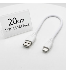 20cm Kısa Type-C Şarj Kablosu 2.4A Hızlı Şarj Destekli Powerbank Seyahat Uyumlu Ultra Dayanıklı Mini USB-C Kablo