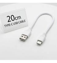 20cm Kısa Type-C Şarj Kablosu 2.4A Hızlı Şarj Destekli Powerbank Seyahat Uyumlu Ultra Dayanıklı Mini USB-C Kablo