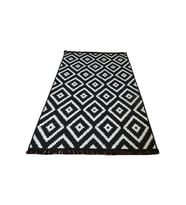 Algelsineve Piramit Desen Siyah & Beyaz Çift Taraflı Kilim & Yolluk