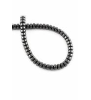 Hematit Taşı Daire Kesim Parlak Füme 6x4mm Doğal Taş Dizi