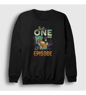 Presmono Unisex Siyah Just More Episode Cat Kedili Sweatshirt 450878tt