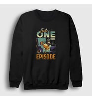Presmono Unisex Siyah Just More Episode Cat Kedili Sweatshirt 450878tt