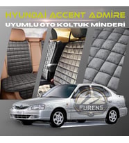 Hyunda Accent Admire Antrasit Renk Tay Tüyü Cepli & Terletmez Sırtlı Oto Koltuk Minder Seti - Koltuk Koruma Kılıfı (ÖN & ARKA TAM SET)