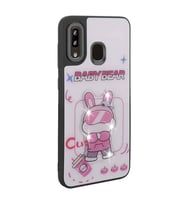 Galaxy A30 Kılıf Parlayan Kabartmalı İkonik Figürlü Amas Silikon Kılıf (Beyaz)