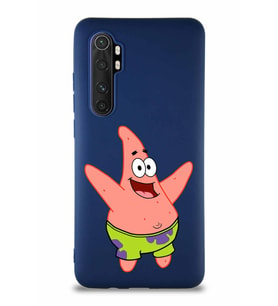 Xiaomi Mi Note 10 Lite Soft Premier Kapak Patrick Yıldız Tasarımlı Silikon Kılıf - Lacivert (Şeffaf)