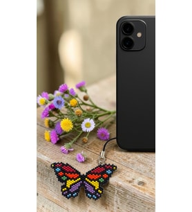 Miyuki Boncuk El Yapımı Renkli Kelebek Telefon Çarmı - Charm (Çok Renkli)