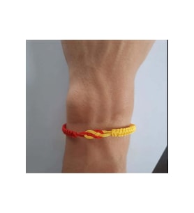 Sarı Kırmızı Taraftar Makrome Bileklik – Ayarlanabilir Unisex Model