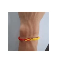 Sarı Kırmızı Taraftar Makrome Bileklik – Ayarlanabilir Unisex Model