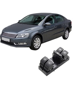 Volkswagen Passat B6 -B7 Sol Dörtlü Cam Dügmesi Krom 2006--2014 366664159