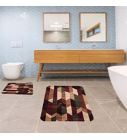 Banyo Halısı Ikili Klozet Takımı Kaymaz Tabanlı Banyo Paspas Takımı (Karışık)