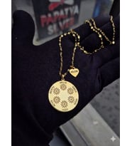 925 Ayar Gümüş Papatya Silver Kişiye Özel İsimli Ezme İtalyan Zincir Aile Kolyesi.rose.gold.rodaj