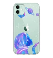 Tesettürlü Uzay Kız Tasarımlı Şeffaf Telefon Kılıfı (Tüm Modeller Mevcuttur)