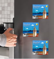 İstanbul Tasarımlı 3'lü Ahşap Magnet