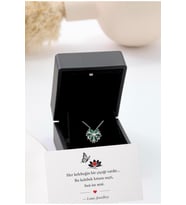925 Ayar Gümüş Işıklı Kutulu Kelebek Lotus Çiçeği Kolye - 925 Ayar Gümüş Kolye