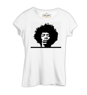 Jimi Hendrix - Tab Beyaz Kadın Tshirt