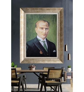 Gümüş Çerçeveli Atatürk Tablo za146