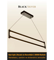 Orion Silver Lineer LED Sarkıt Avize – Kumandalı Dim Edilebilir – Aşağı Işık