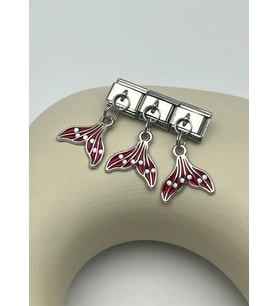 Çelik Silver Kırmızı Kuyruk Sallantılı Nomi Charm - 25crm90