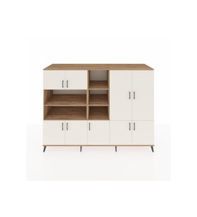 Kronos Dolap 14 Raflı 9 Kapaklı 220x59x163 Çam-Aytaşı/Çam