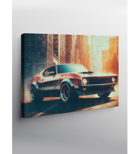 Kanvas Tablo Kırmızı Retro Spor Araba