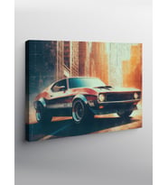 Kanvas Tablo Kırmızı Retro Spor Araba