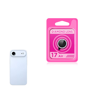 iPhone 17 Air Kamera Lens Koruyucu Renkli Elmas Taşlı Temperli Cam Koruyucu CL-06 (Mavi)