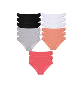 15 adet Süper Eko Set Likralı Kadın Slip Külot Siyah Gri Beyaz Pudra Fuşya