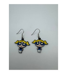 Powerpuff Girls Bubbles Figürlü Küpe – Sevimli ve Eğlenceli Tasarım