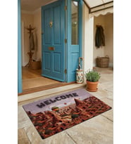 Valerine Life Kapı Önü Paspası 45x70cm Kaymaz Taban Dekoratif iç Dış Mekan Kapadokya Peri Bacaları