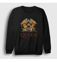 Presmono Unisex Siyah Logo Queen Sweatshirt 102068tt